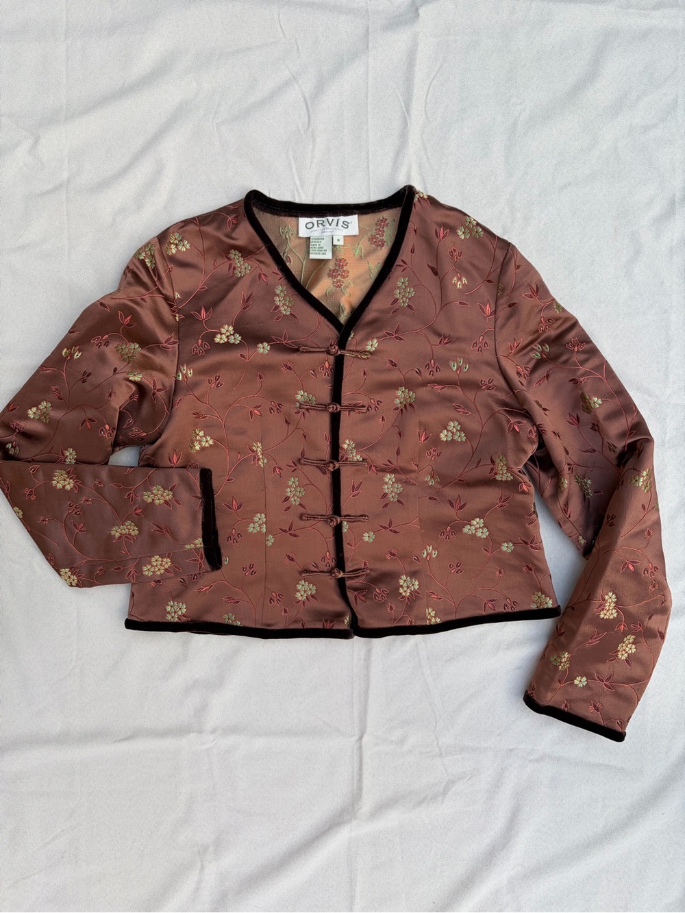 Vintage Orvis Mandarin Martinique style brocade jacket